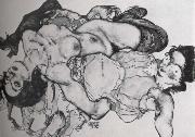Two girls lying entwined, Egon Schiele